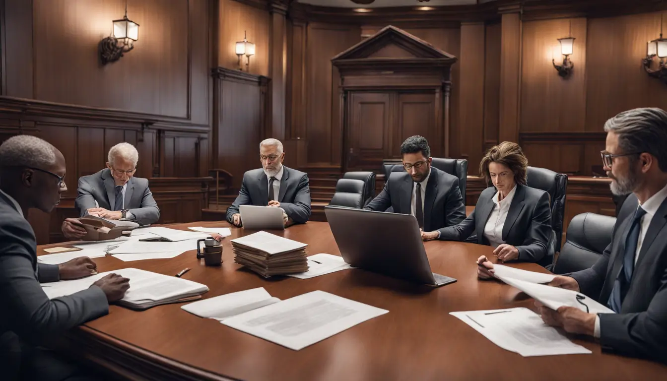 Especialistas forenses debatem técnicas de integração em perícias judiciais em um tribunal.