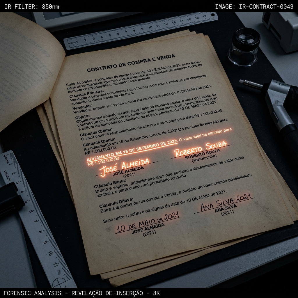 Análise espectral de contrato forense