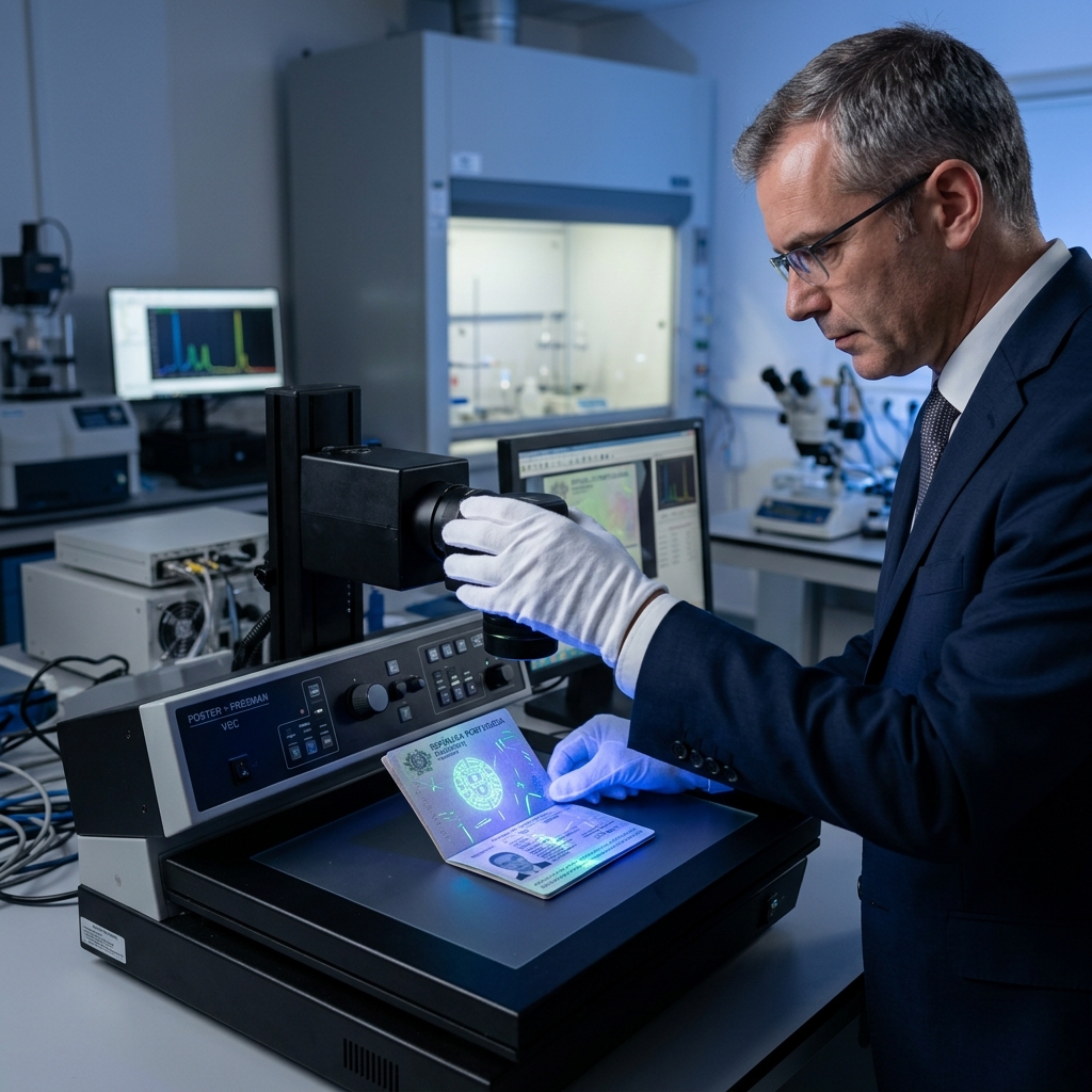 Perito operando VSC em passaporte