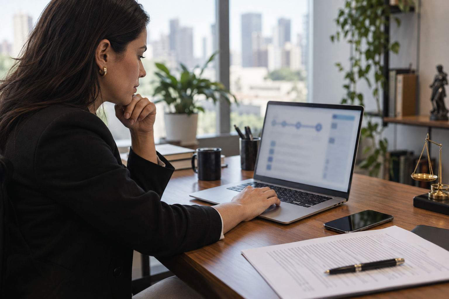 Assinatura a rogo, contratação digital e perícia grafotécnica: o que o exame pode esclarecer 2 Profissional analisa registros de contratação digital em computador.